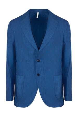 Blue linen blazer 120% LINO | 33AL2M89BV000G147700098